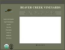 Tablet Screenshot of beavercreekvineyards.com